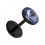 Fake-Plug Ohrringe Acryl Schwarz Zirkonia Hellblau