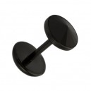 Fake-Plug Ohrringe Acryl Schwarz Zirkonia Schwarz