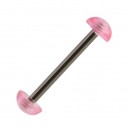 Zungenpiercing-Retainer Transparent Rosa