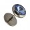 Fake-Plug Ohrringe Strassstein 8 mm Hellblau