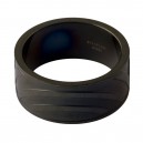 316L Steel Bluish Black Anodized Ring w/ Double Half-Circle