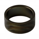 316L Steel Orangish Black Anodized Ring w/ Double Half-Circle