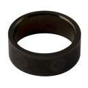 316L Steel Black Anodized Ring w/ Clover & Yin-Yang