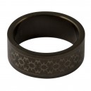 316L Steel Black Anodized Ring w/ Small Suns Laser Engraving