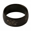 316L Steel Black Anodized Ring w/ Abstract 1 Laser Engraving