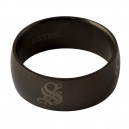 316L Steel Black Anodized Ring w/ Classic Lettering Laser Engraving
