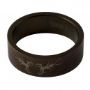 316L Steel Black Anodized Ring w/ Tribal 2 Laser Engraving