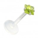 Piercing Medusa Stecker Bioflex Push-Fit Quadrat Grün
