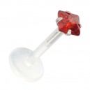 Piercing Medusa Stecker Bioflex Push-Fit Quadrat Rot