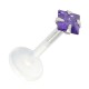 Piercing Medusa Stecker Bioflex Push-Fit Quadrat Lila