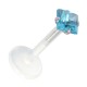 Medusa-Piercing Stecker Bioflex Push-Fit Quadrat Türkis