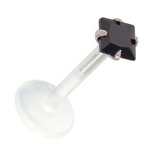 Piercing Medusa Stud Bioflex Push-Fit Carré Noir