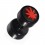 Black Fake Plug Earlobe Piercing with Red Cannabis Rubber Logo