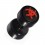 Black Fake Plug Earlobe Piercing with Red Biohazard Rubber Logo