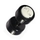 Oreille Faux Plug Noir Logo Caoutchouc Yin Yang Blanc