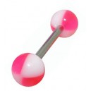 Pink / White 4 Quarts Beach Ball Acrylic Tongue Bar Ring