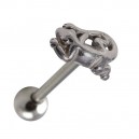 Lizard Casting 316L Surgical Steel Tongue Bar Ring