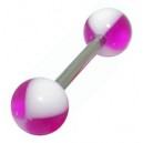 Purple / White 4 Quarts Beach Ball Acrylic Tongue Bar Ring