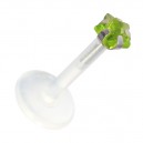 Medusa-Piercing Stecker Bioflex Push-Fit Stern Hellgr&uuml;n