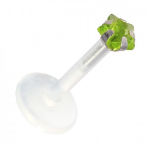 Medusa-Piercing Stecker Bioflex Push-Fit Stern Hellgrün