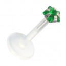 Medusa-Piercing Stecker Bioflex Push-Fit Stern Dunkelgrün