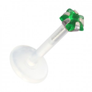 Medusa-Piercing Stecker Bioflex Push-Fit Stern Dunkelgrün