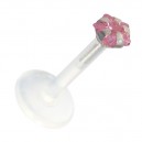 Piercing Medusa Stecker Bioflex Push-Fit Stern Hellrosa
