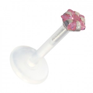 Medusa-Piercing Stecker Bioflex Push-Fit Stern Hellrosa