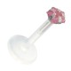 Piercing Medusa Stecker Bioflex Push-Fit Stern Hellrosa