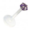 Piercing Medusa Stecker Bioflex Push-Fit Stern Dunkellila