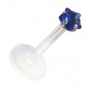 Piercing Medusa Stecker Bioflex Push-Fit Stern Dunkelblau