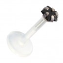 Medusa-Piercing Stecker Bioflex Push-Fit Stern Schwarz