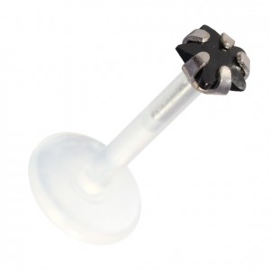 Medusa-Piercing Stecker Bioflex Push-Fit Stern Schwarz