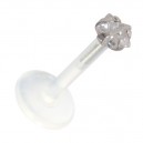Medusa-Piercing Stecker Bioflex Push-Fit Stern Weiß