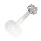 Medusa-Piercing Stecker Bioflex Push-Fit Stern Weiß