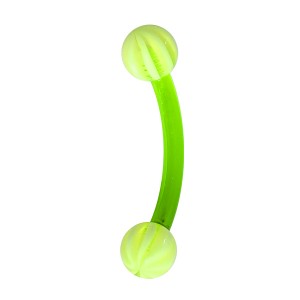 Piercing Arcade Bioflex / Bioplast Bicolore Vert Boules