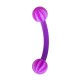 Purple Bicolor Eyebrow Curved Bar Bioflex/Bioplast Ring w/ Balls