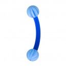 Dark Blue Bicolor Eyebrow Curved Bar Bioflex/Bioplast Ring w/ Balls