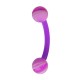 Purple Marbled Eyebrow Curved Bar Bioflex/Bioplast Ring w/ Balls