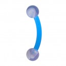 Piercing Ceja Bioflex / Bioplast Veteado Azul Claro Bolas