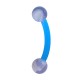 Light Blue Marbled Eyebrow Curved Bar Bioflex/Bioplast Ring w/ Balls