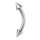 Eyebrow Curved Bar 23G Titanium Ring w/ Two Spikes