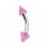 Transparent Pink Acrylic Eyebrow Ring w/ Spikes