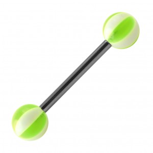 Piercing Lengua Acrílico Balón 8 Lados Verde
