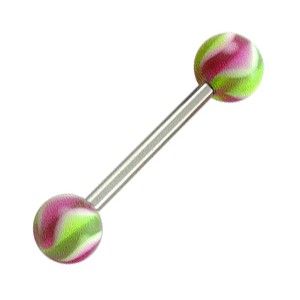Green / Purple Ice Cream Acrylic Tongue Bar Ring