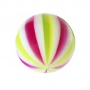Boule de Piercing Acrylique Beach Ball Violet / Vert