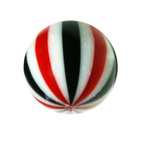 Boule de Piercing Acrylique Beach Ball Noir / Rouge