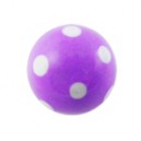 Boule Acrylique Points Peinte à la Main Blanc / Violet