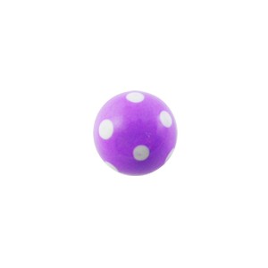 Bola de Piercing Acrílico Puntos Peinte à la Mano Blanco / Púrpura