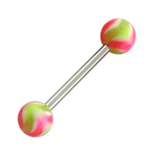 Pink / Green Ice Cream Acrylic Tongue Bar Ring